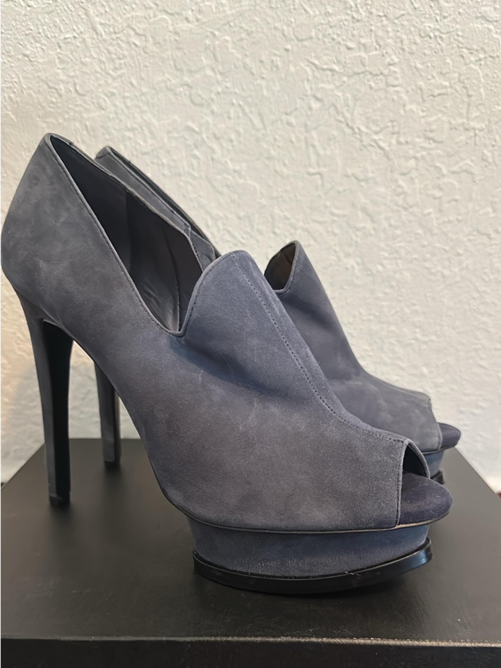 Blue Suede Gianni Binni Platform Heels